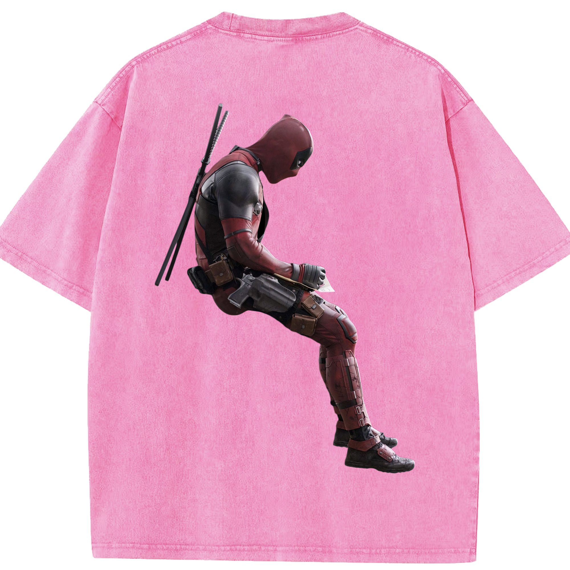 （画像用） Deadpool デッドプール 綿100% ヴィンテージ風 半袖Tシャツ（背面プリント）